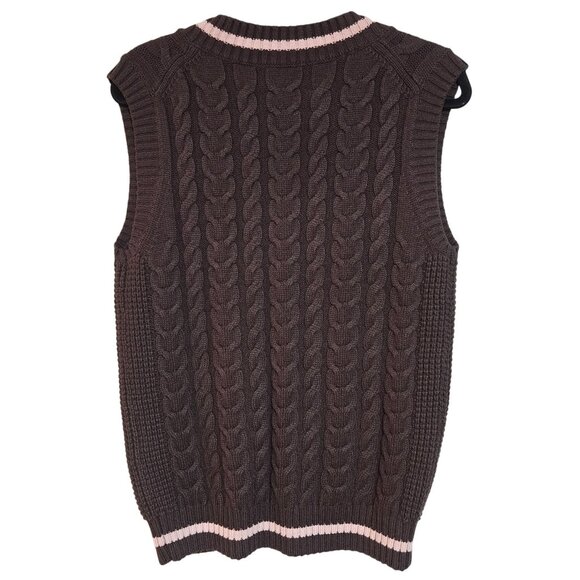 Aritzia Sunday Best Winston 3D look Sweater Vest Preppy Academia Merino Wool - Picture 3 of 15